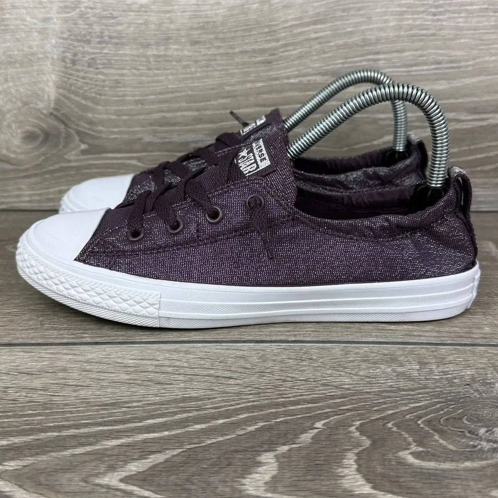 Converse CT All-Star Shoreline Big Girl Sz 5 Purple Shimmer Slip On Sneakers